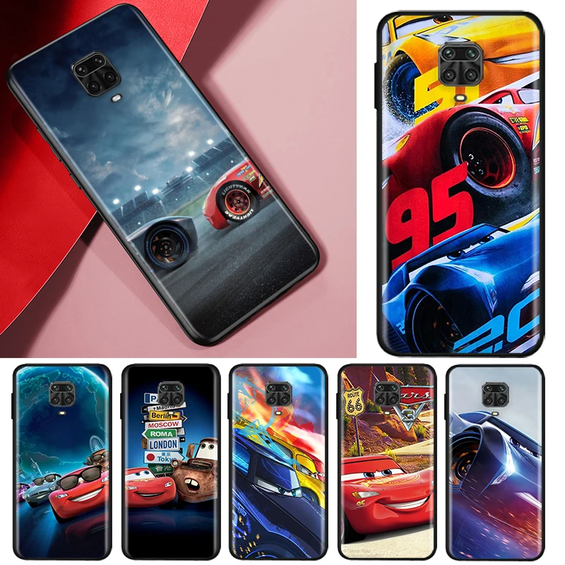 

Cars Lightning McQueen Shockproof Cover For Redmi Note 4 4X 5A 5 6 7 8T 8 9T 9S 9 10 10S Prime Pro Max Black Phone Case