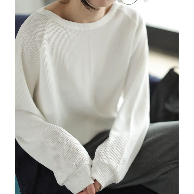 Осенняя футболка женские модные свободные пуловеры Brierf новинка 2019 топы круглый