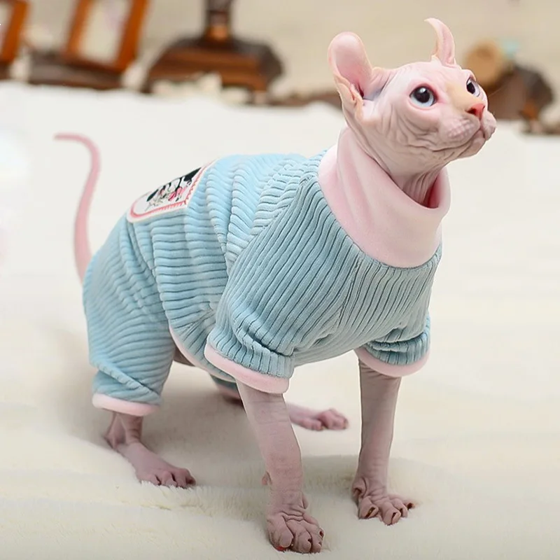 

Winter Warm Cat Clothes Soft Cats Cotton Hoodies Jumper Sphynx Cat Costumes Pullover Sphinx Kitten Clothes Cat Supplies For Cats