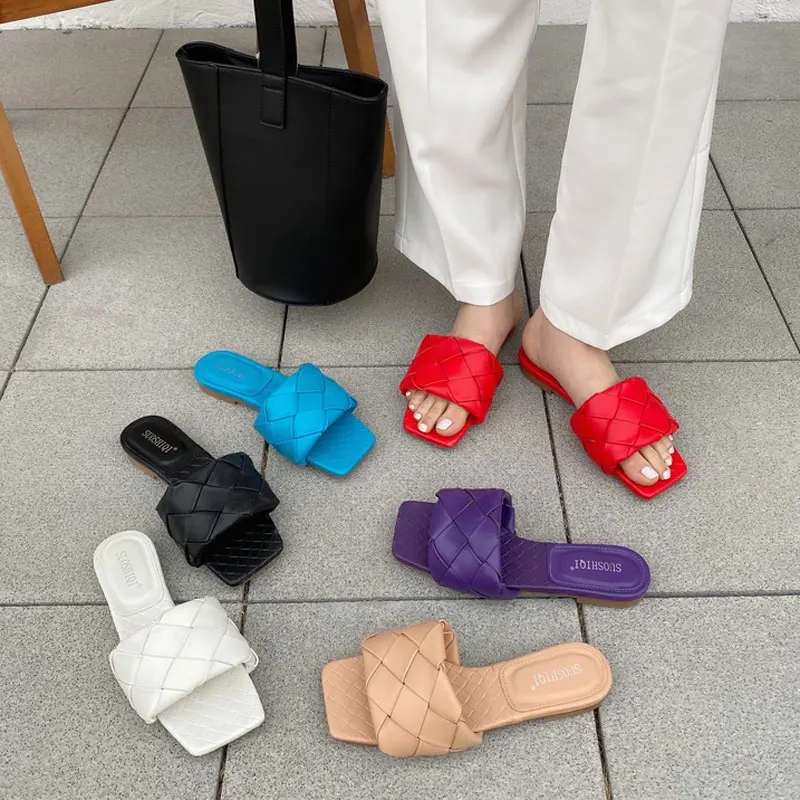 HEE GRAND/Новинка 2020 года летние шлепанцы женские на плоской подошве шикарные