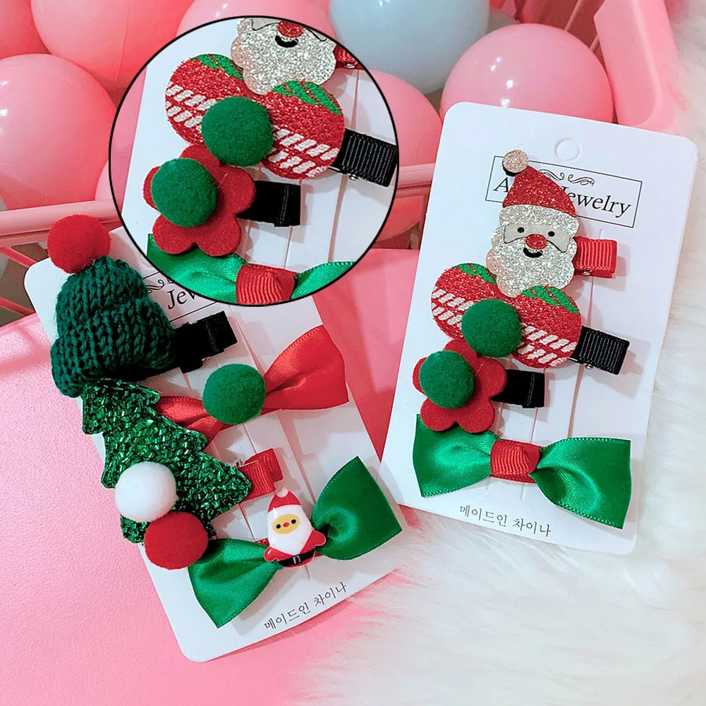 Модный милый Рождественский комплект из 1 предмета заколка для волос с