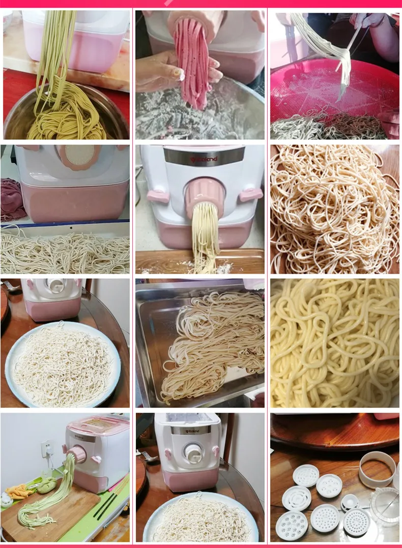 

220V Electric Noodles Machine Household Small Automatic Noodle Dumpling Maker With 7 Molds Head Pasta Maker Kitchen Appliances