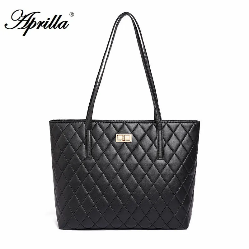 Черный Aprilla tote сумки на плечо для женщин Повседневная сумка мягкие сумки женские большие сумки PWDL15 - Цвет: Черный