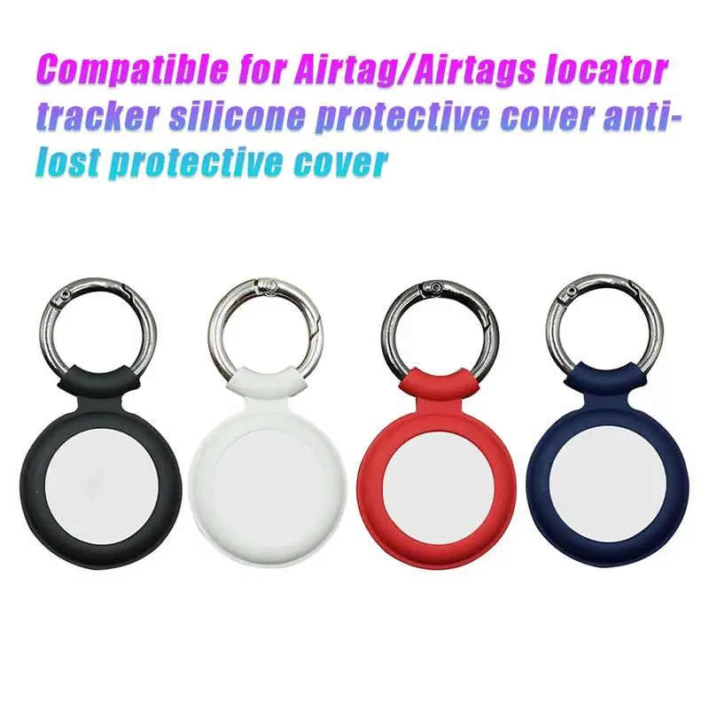 

For Airtag/Airtags Protective Case Compatible Anti-Lost Liquid Silicone Protective Cover With Keychain Protective Sleeve