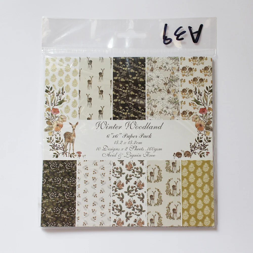 

New 6-inch WinterWoodland Christmas Deer Snowflake DIY Scrapbook Photo Album Handbook Card Background Paper Single-sided Pattern