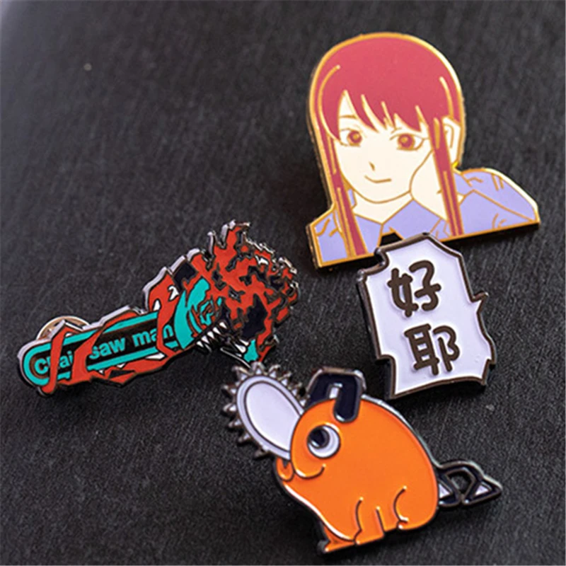 

Anime Chainsaw Man Makima Pochita Cosplay Badge Metal Brooch Prop