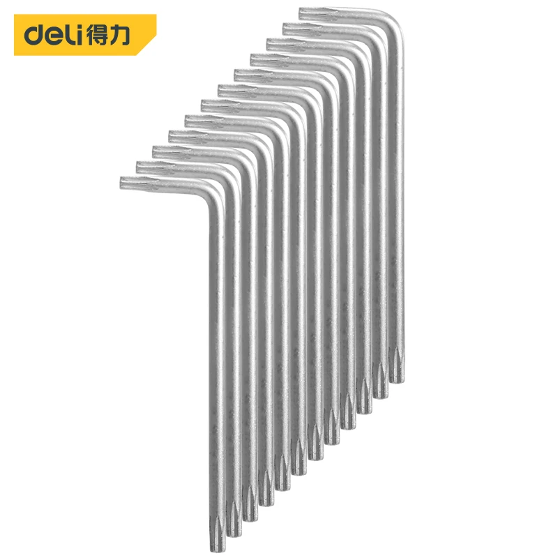 

deli L-Type Double End Allen Hex Key Hexagon Wrench Set Torx Head Spanner Hexagonal Hand Tool Flower Head Wrench Screwdriver