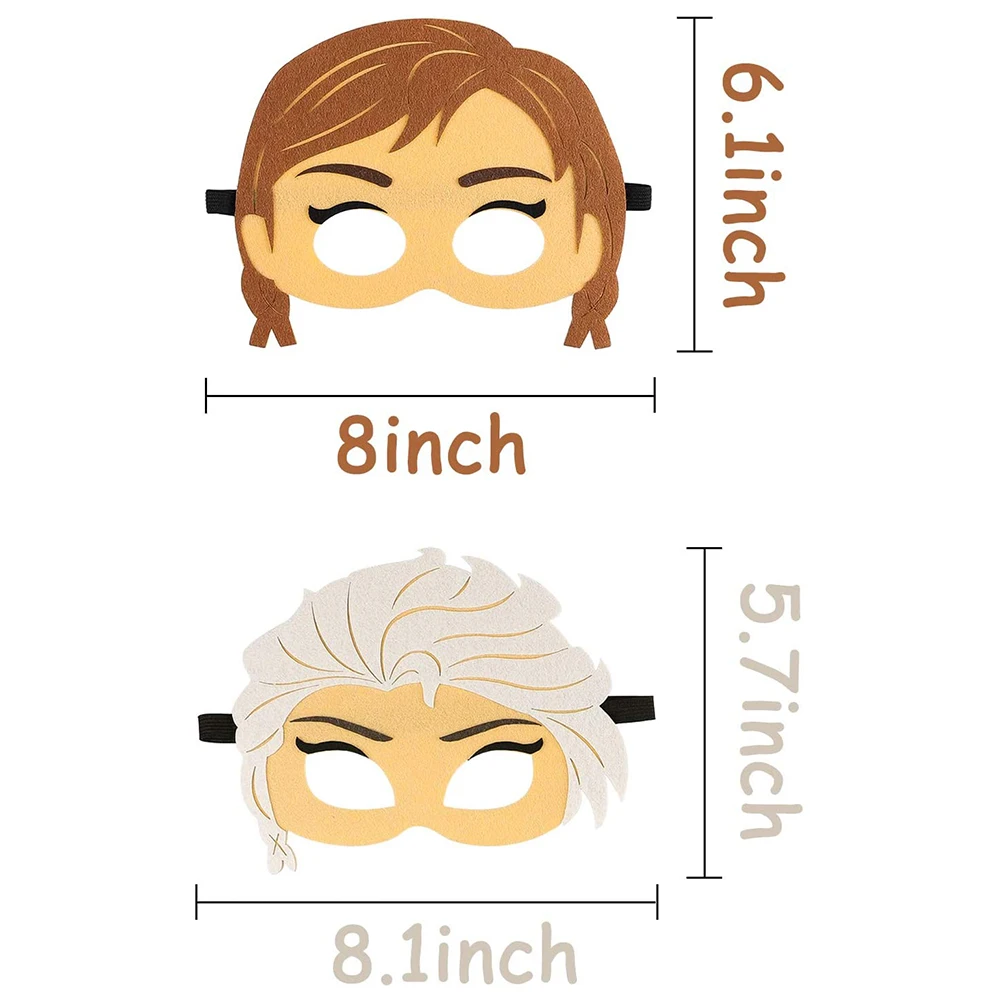 

12Pcs Princess Masks Dress Up Costumes Birthday Party Supplies Mask Halloween Party Decor Accessories Photo Booth Props for Kids