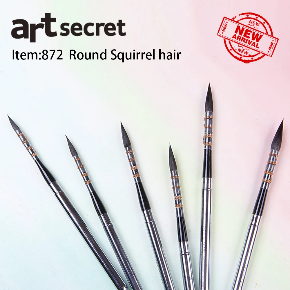 Высококачественные кисти для рисования с деревянной ручкой из беличьей шерсти