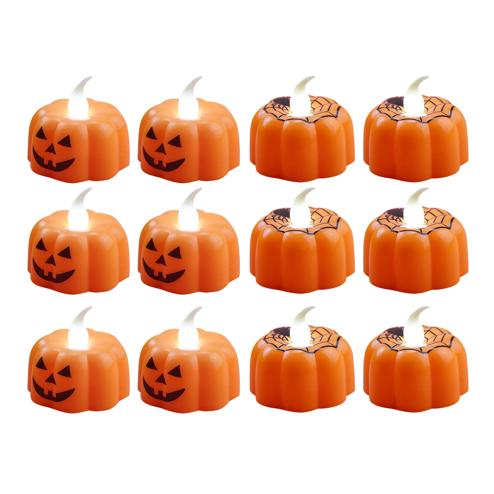 

12PCS Led Electronic Candle Light Party Supplies Luminous Night Light Halloween Pumpkin Lanterns Skull Night Lights In Style
