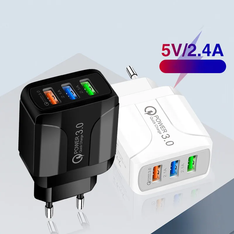 Быстрое зарядное устройство USB QC3.0 с вилкой для ЕС США Великобритании настенный