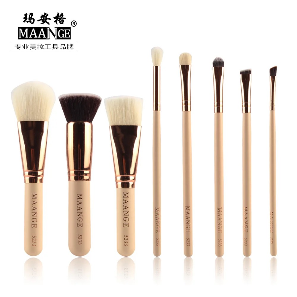 Hot Selling 8 Cosmetic Brushing Black Pole Rose Golden Tube Sleeve Brushing High-quality Cosmetic Tools Makeup Gift for Women