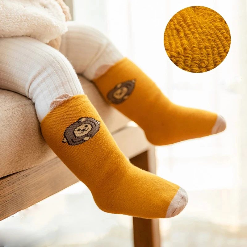 

3 Pairs Winter Cotton Baby Socks Girls Boys Rubber Anti Slip Floor Cartoon Kids Toddlers Newborn Infant Cheap Stuff Gift 6m 3m