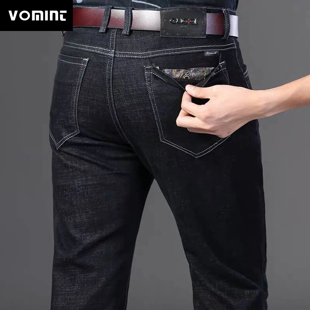 VOMINT Новый Для мужчин повседневные джинсы на подкладке из хлопка содержащий микро