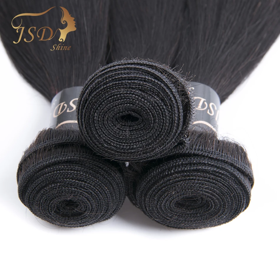 JSDshine бразильские пучки прямых и волнистых волос с фронтальным пучком