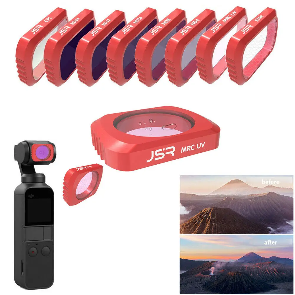Набор фильтров для объектива камеры DJI OSMO POCKET CPL UV STAR ND4 ND8 ND16 ND32 ND64