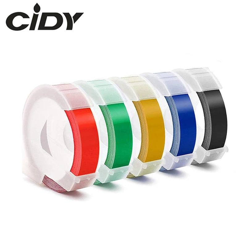 CIDY 5 шт. разноцветный пластиковый 3D 9 мм x 3 м кассета для Dymo органайзер тиснения xpress