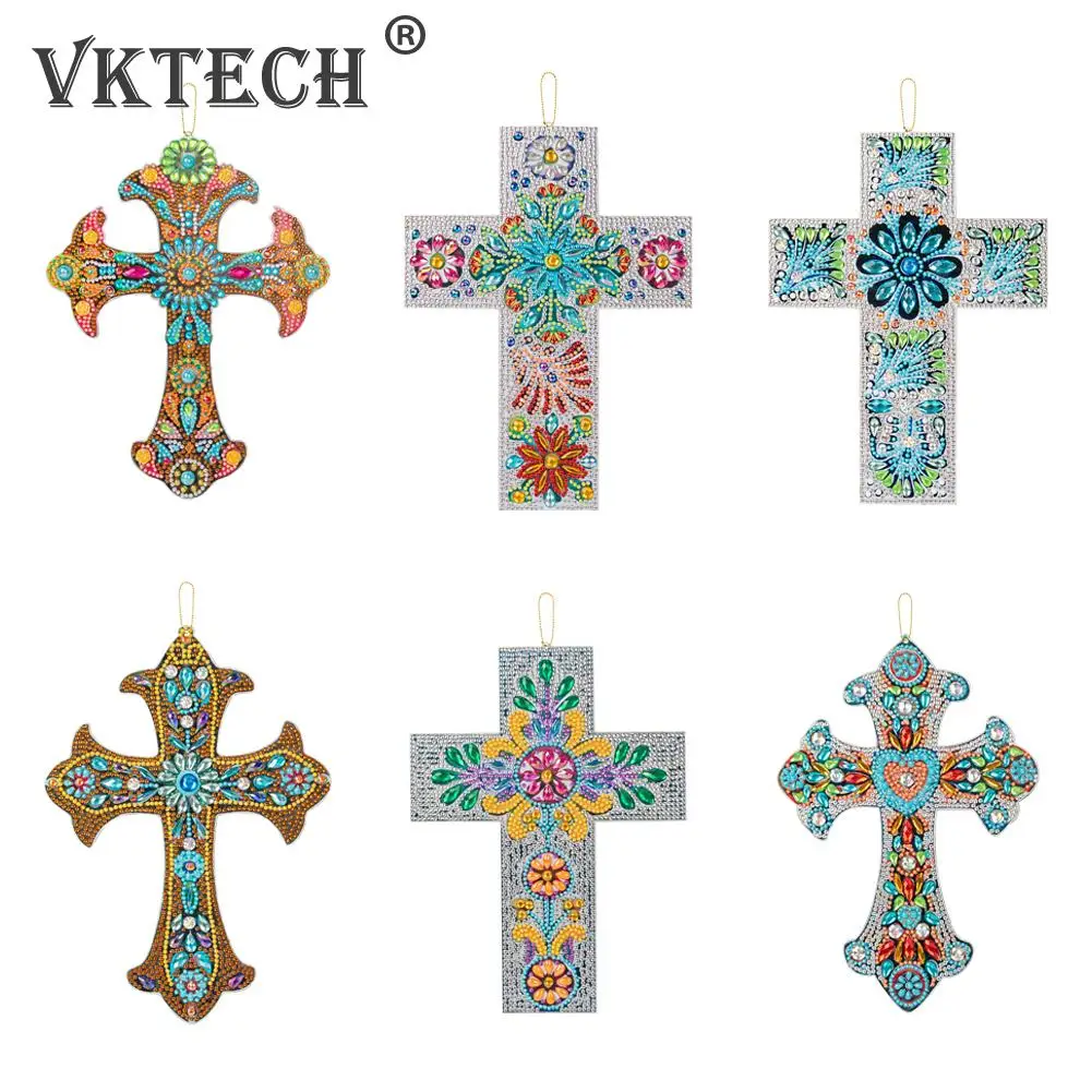 

Алмазная живопись «сделай сам», крест, подвеска, акриловая мозаика, набор стразы, подвесные настенные украшения, домашние украшения, подарк...