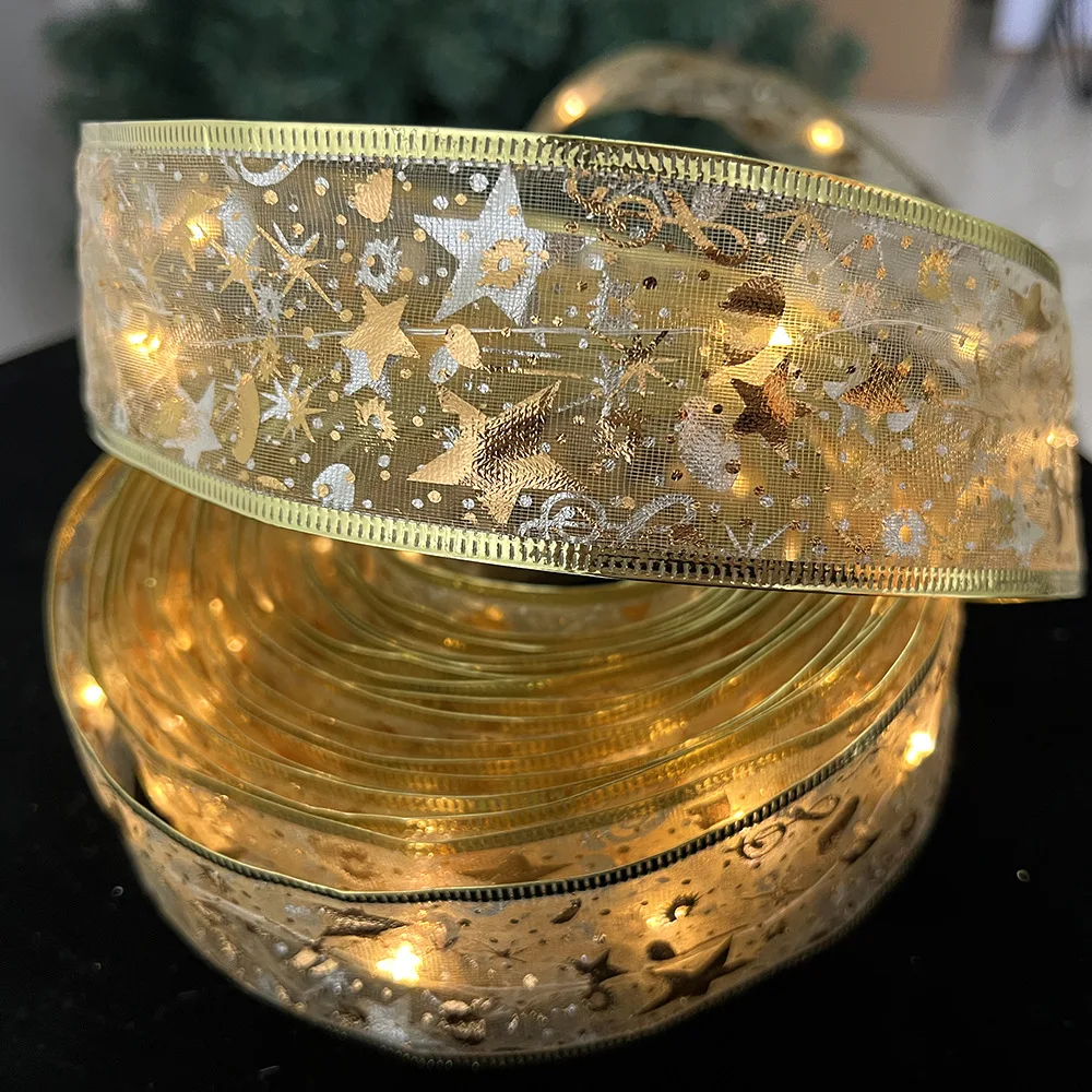 Двухслойная Рождественская лента со светодиодной подсветкой 4 м 157 48 дюйма | Дом и