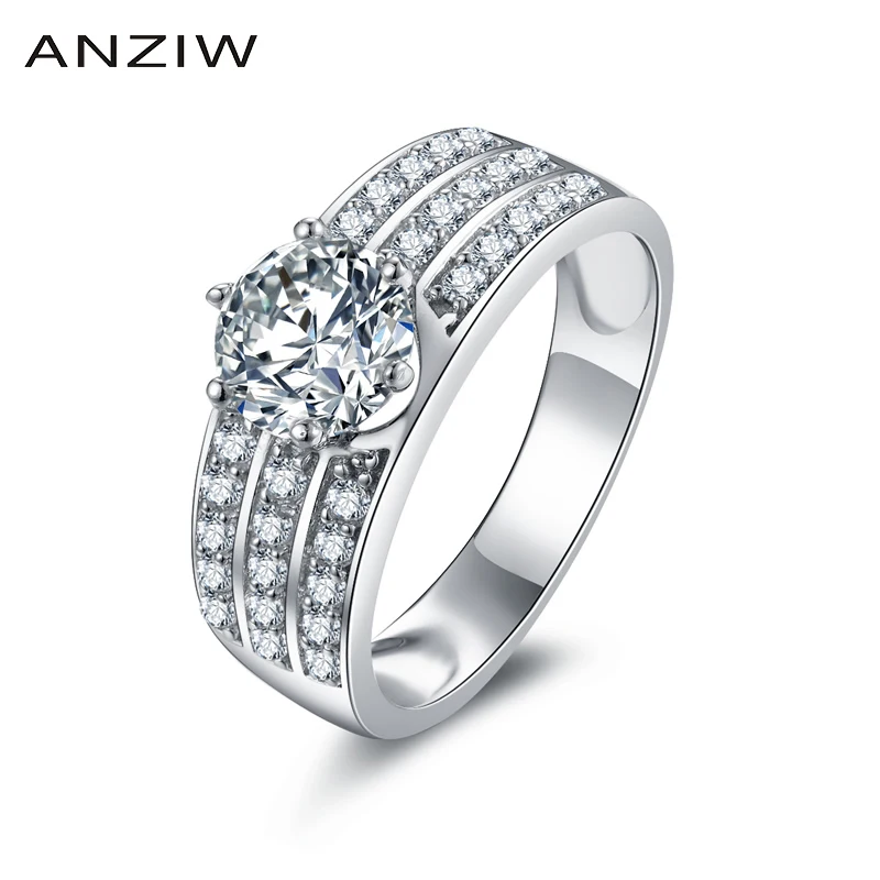 

Кольцо женское из серебра 925 пробы, с 6 зубцами