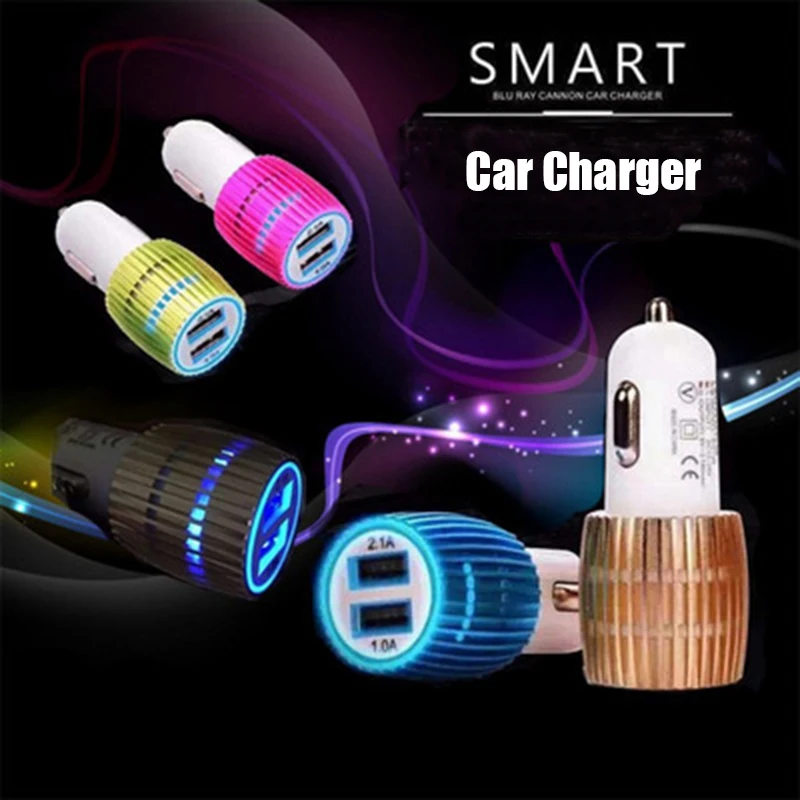 Автомобильный Зарядное устройство 2 Порты и разъёмы s сигареты 5v 2.1A микро