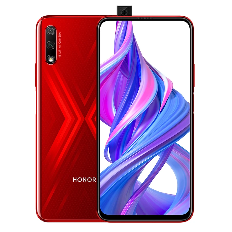 Red Honor 9X Global rom, 4 ГБ, 64 ГБ, 128 ГБ, 48 МП, две камеры, GPU Kirin 810, четыре ядра, 6,59 дюймов, FHD, полный экран, мобильный телефон, смартфон - Цвет: Red