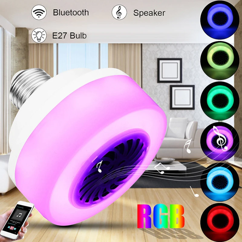 1 шт. E27 светодиодный Беспроводной красочные Bluetooth лампа Динамик RGB телефон