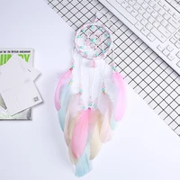 dream net children bedroom decors wind chimes wall hanging decorations handmade with feather party ornaments decor dropshipping
