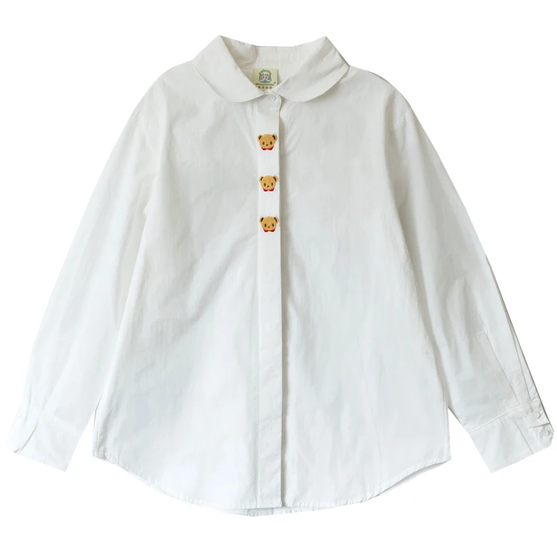 Милая Женская Весенняя блузка с длинными рукавами белые хлопковые рубашки