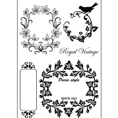Floral Frame Силиконовый прозрачный штамп границы тег фон шаблон штампы для скрапбукинга ручной работы карты журнальные записи украшения - Цвет: Floral Frame