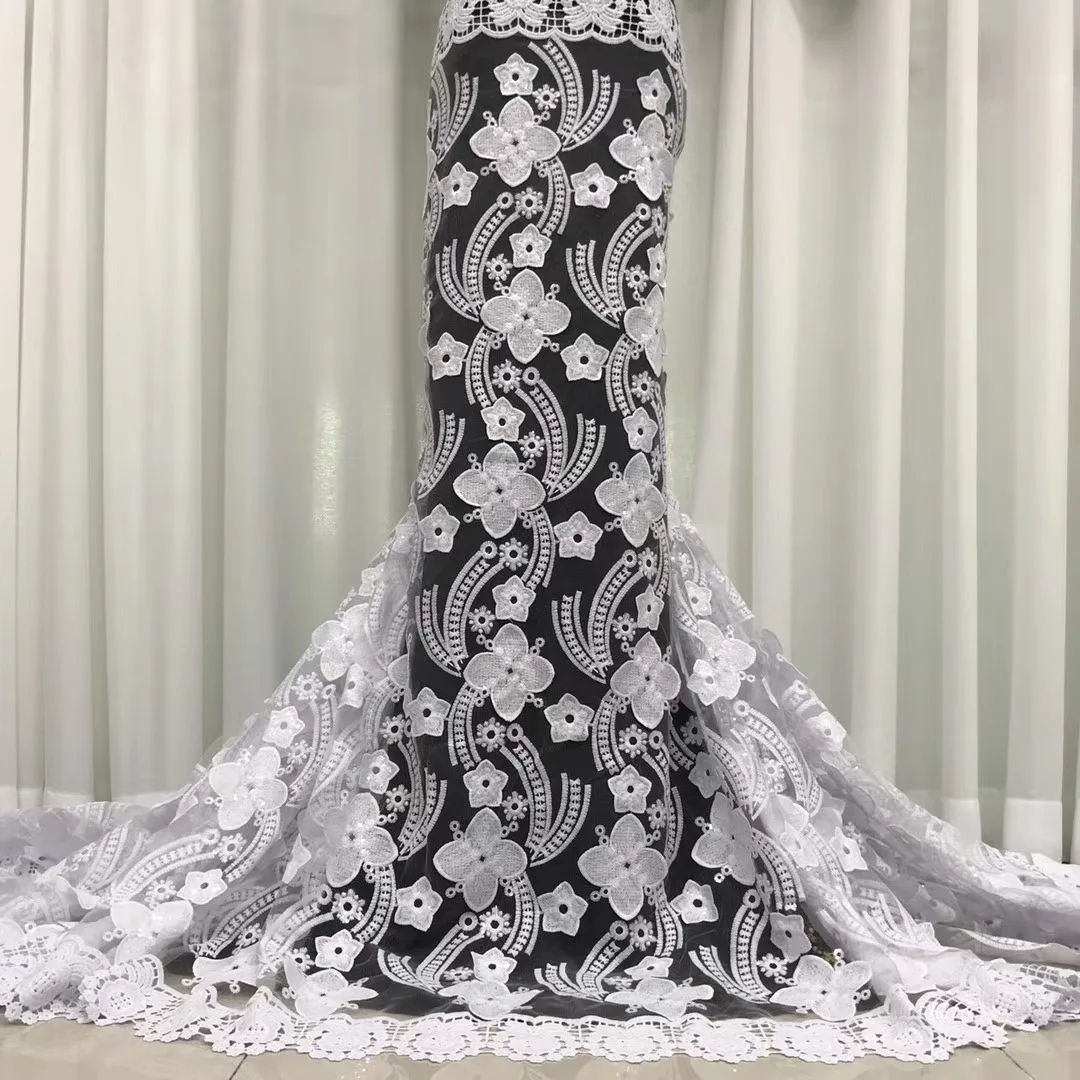 

Высокое качество Африканский Гипюр кружево нить кружево ткань с вышивкой вечерние каменная вата водорастворимые нитки кружево J4012