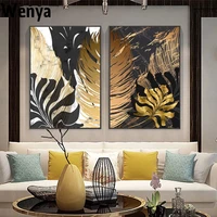 nordic plants golden leaf canvas painting botanical posters and print abstract wall art pictures for living room modern decor