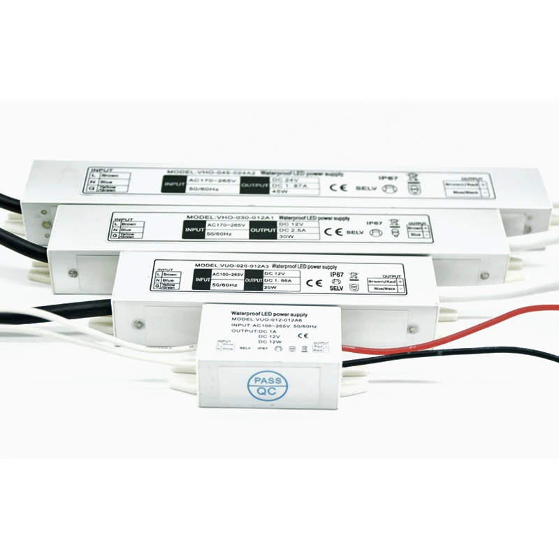 CE RoHS SAA 12W 20W 30W 45W 60W 80W 100W 150W DC 12V 24V внешний светодиодный источник питания IP67