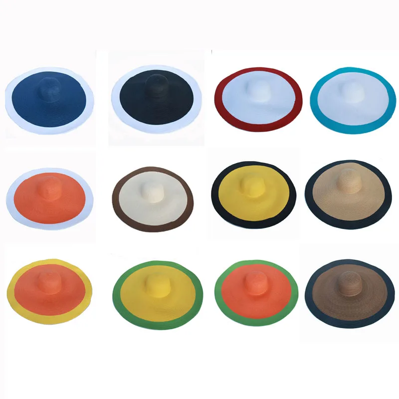 

New Designer Ladies Big Brim Beach Hat Women Floppy Straw Sun Hats Summer Cooling UV Protection Hat Wholesale Dropshippong S1203