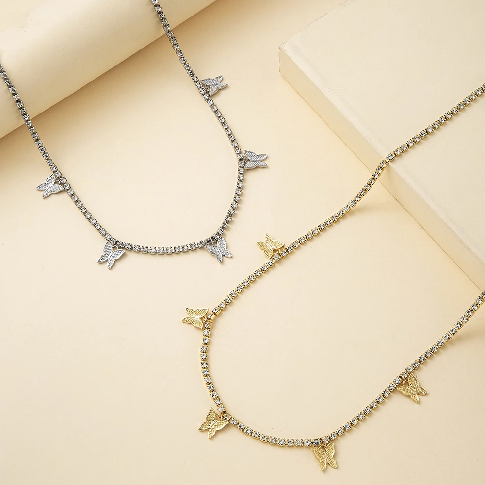 

VG 6 YM New Fashion Punk Style Rhinestone Butterfly Belly Chain Gold Color Alloy Body Chain for Women Party Jewelry Wholesale