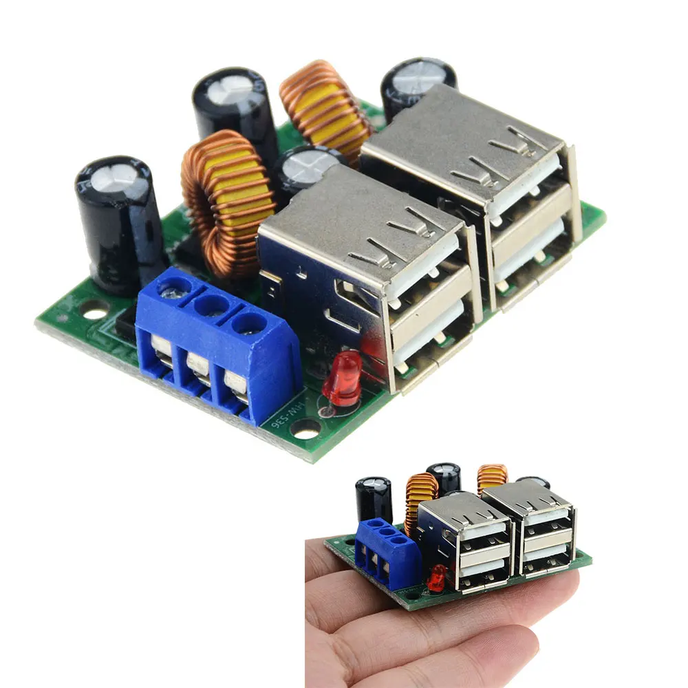 1 шт. 4 USB порта понижающий блок питания регулятор напряжения модуль