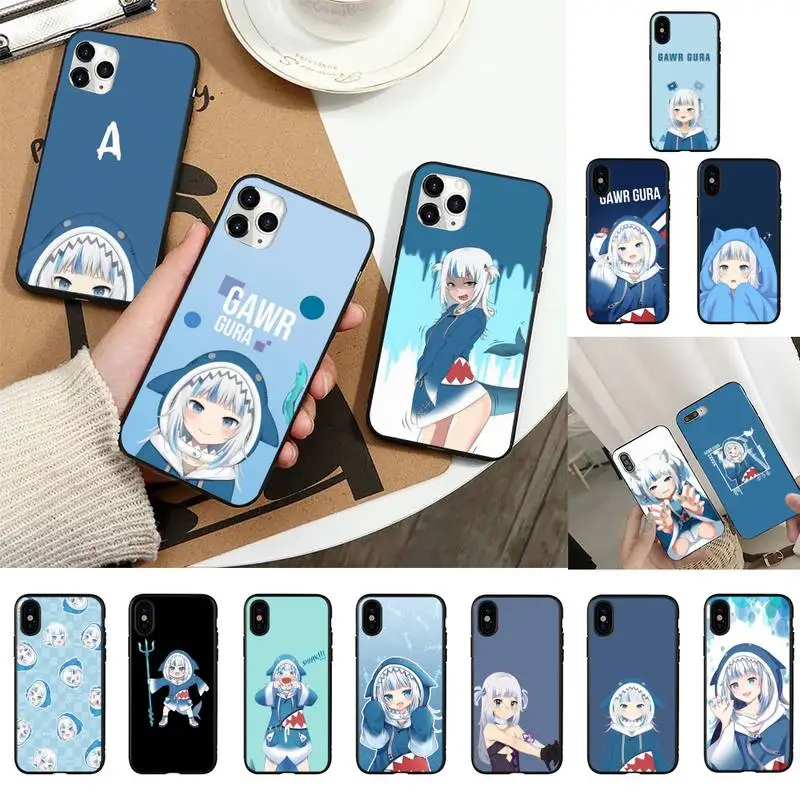 

Hololive gawr gura Phone Case For iphone 13 11 8 7 6 6S Plus 7 8 plus X XS MAX 5S XR 12 11 Pro max se 2020 Funda Cover
