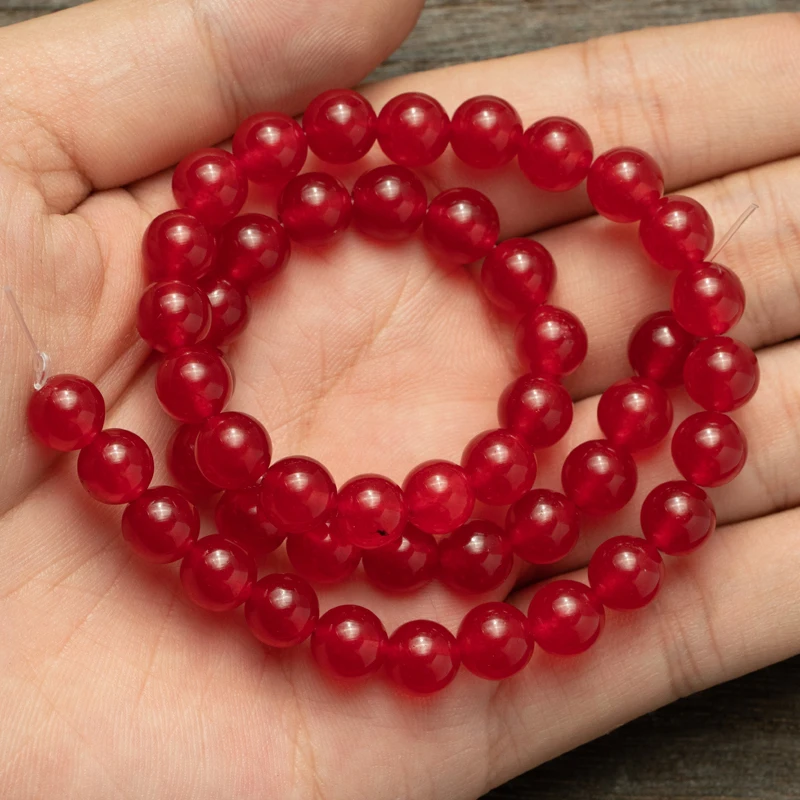 

Wholesale Red Jades Beads Natural Stone Round Loose Beads 4mm 6mm 8mm 10mm 12mm 14mm for Jewelry Making Accessories Bracelet DIY