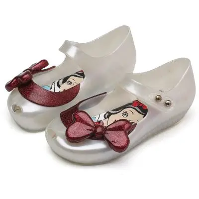 white1 Mini Melissa/3 цвета; резиновые сапоги; Новинка года; нескользящие желе резиновые сапоги для мальчиков и девочек; Melissa; обувь с Микки Маусом; прозрачная детская водонепроницаемая обувь - Цвет: white1