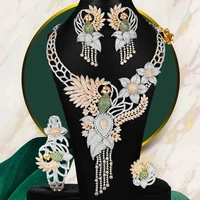 missvikki luxury phoenix noble nigerian indian bridal wedding full cubic zirconia necklace bangle earrings ring jewelry set