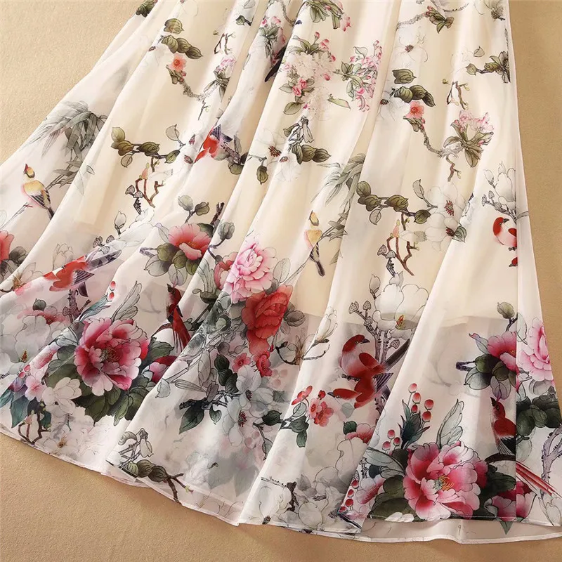 

Women's Fashion Runway Sleeveless Floral Print Long Maxi Summer Dress Female Clothing Casual Vintage Party Vestidos De Fiesta