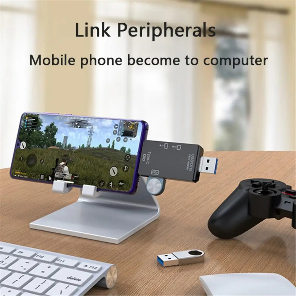 Прочный высококачественный кардридер Type-C TF-SD адаптер OTG Mini USB 3 0 6 в 1 для ноутбука |