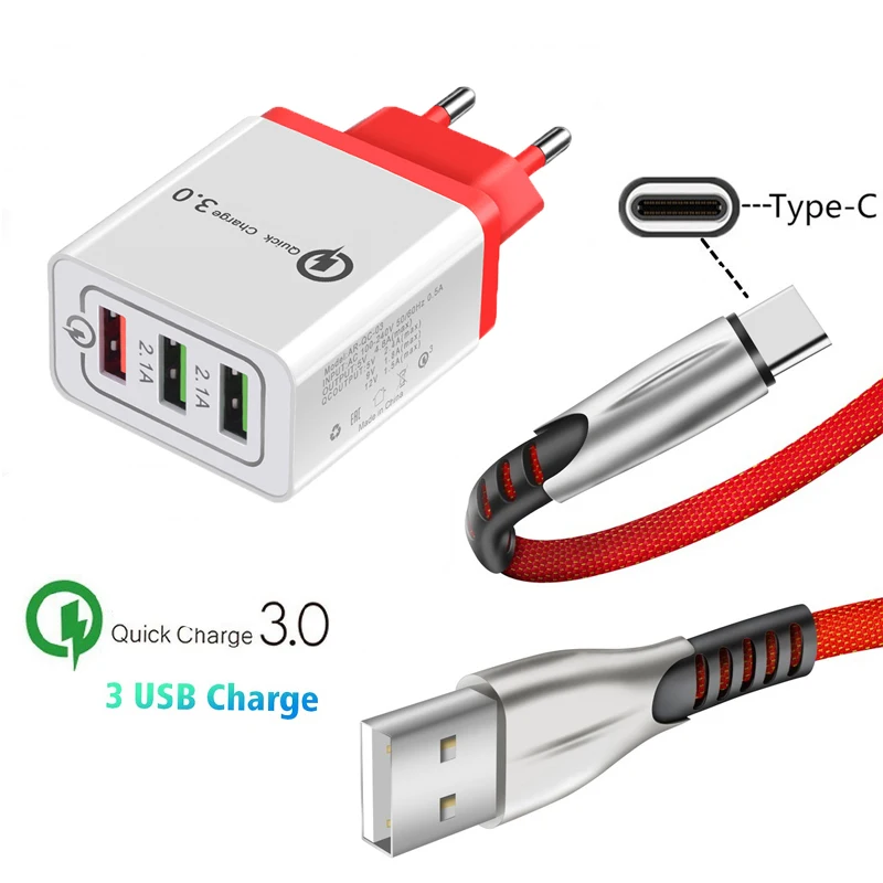 Быстрое зарядное устройство QC 3 0 Type-c USB кабель для синхронизации данных LG G6 K7 K8 K10