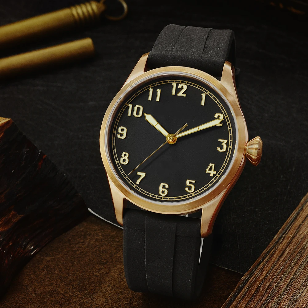 Black PT Nologo Мужские автоматические механические часы San Martin Diver в ретро стиле из оловянной бронзы, люминесцентный резиновый сапфировый прозрачный чехол с подсветкой - Цвет: Black PT Nologo