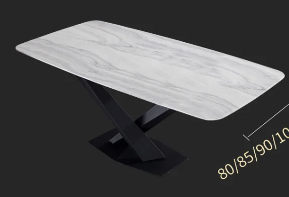 Table180X100X76CM Мраморный обеденный стол прямоугольное маленькое освещение для квартиры роскошный обеденный стол дизайнерский постмодерн минималистичный стол для конференций - Цвет: Table180X100X76CM
