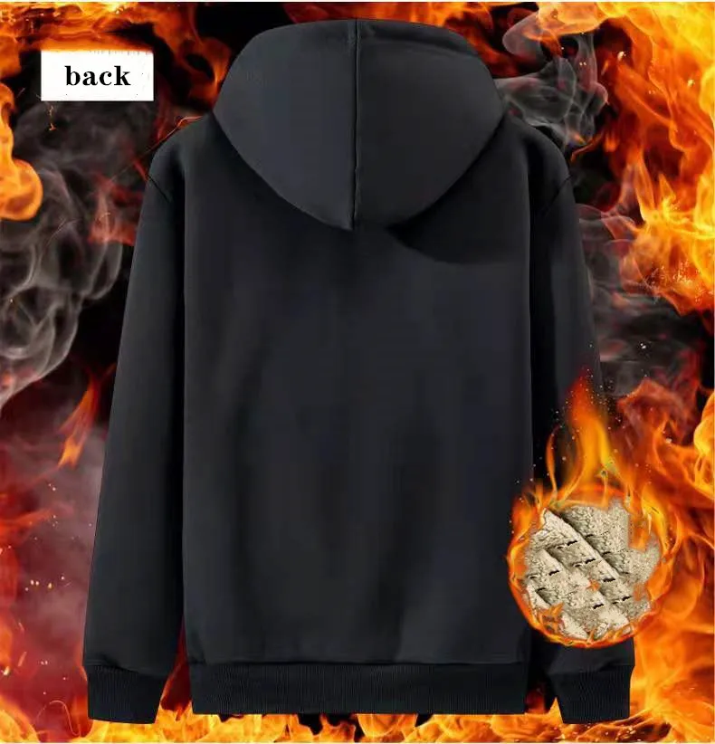 

winter Thickened Plush Outerwear Men's Jackets Hooded Coats Casual Zipper Sweatshirts Male Tracksuit Fashion Mens Clothing