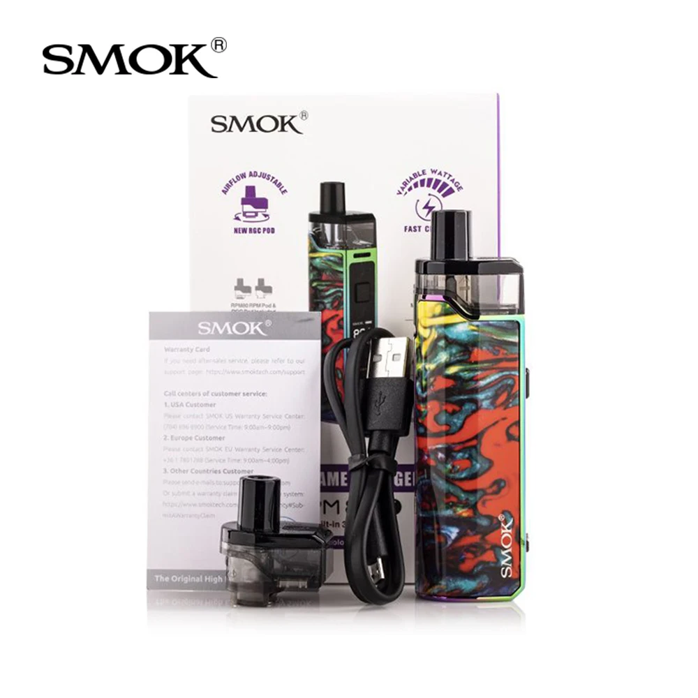 

Original SMOK RPM80/RPM80 Pro Pod Vape Kit 80W 3000mah Battery 5ML Cartridge RPM RGC Pod E Cig Vaporizer VS RPM40 Thallo S Nord4