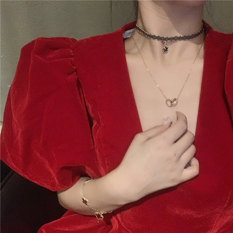 

ZAWAHIKI Evening Party Dress Solid Velvet Solid Puff Sleeve Autumn Vintage Korean Robe Femme High Waist 2021 Chic Woman Dresses