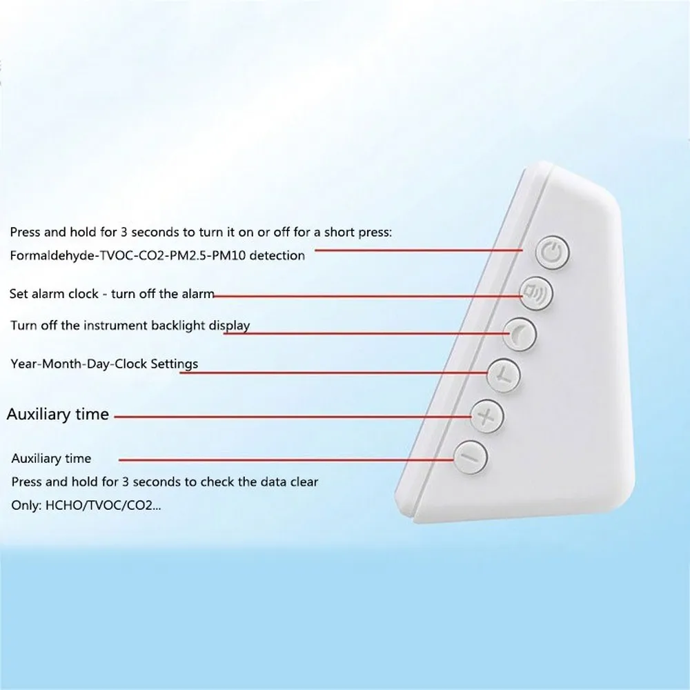 CO2 PM2.5 HCHO формальдегид частицы температура измеритель влажности детектор