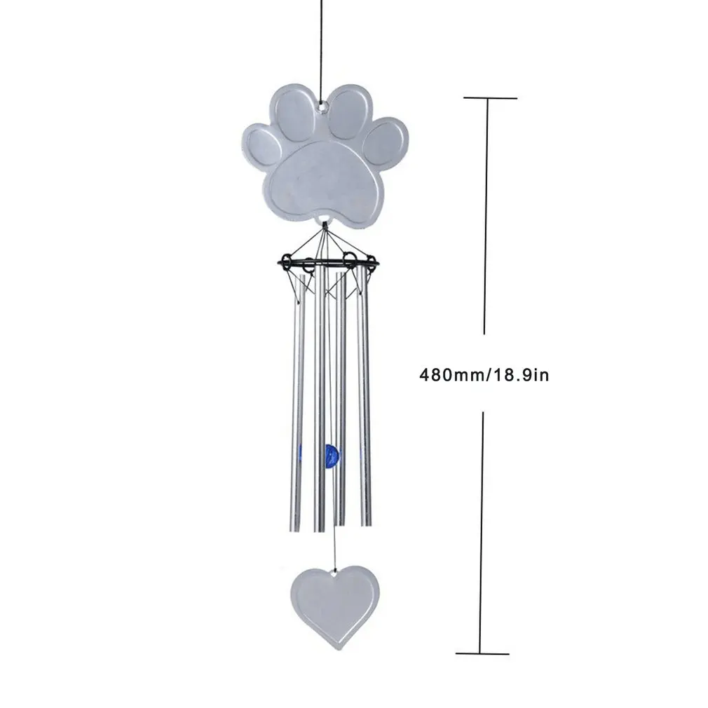 

Metal Casting Paw Print Wind Chime Home Decoration Pet Memorial Wind Chimes Outdoor Garden Decoration